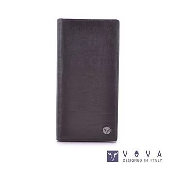 VOVA • 沃汎 - 凱旋系列 12卡透明窗拉鍊零錢袋IV紋厚型長夾- 咖啡色