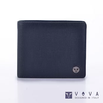 VOVA • 沃汎 - 凱旋系列 9卡透明窗可翻式IV紋短夾- 墨藍色
