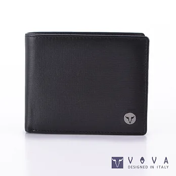 VOVA • 沃汎 - 凱旋系列 9卡透明窗可翻式IV紋短夾- 黑色