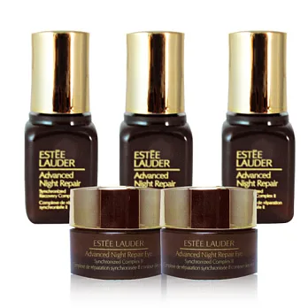 【ESTEE LAUDER 雅詩蘭黛】DNA特潤眼部修護精華5ml*2+特潤再生超導修護露7ml*3