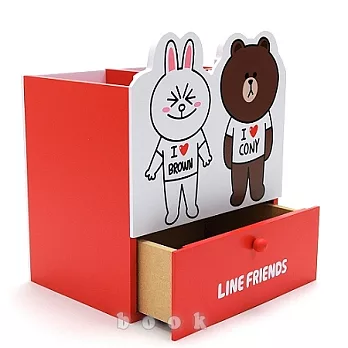 LINE FRIENDS【熊大愛兔兔】桌上收納盒