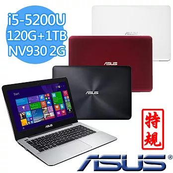 ASUS 華碩 X455LF 14吋 i5-5200U 獨顯GT930M 2G 競速SSD筆電 白色