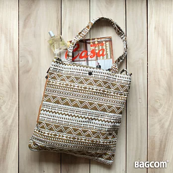 Bagcom Masaki Totem圖騰肩提多用購物包(可斜背)-黃色