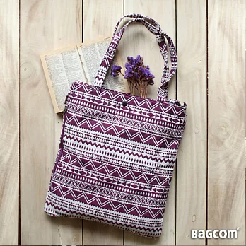 Bagcom Masaki Totem圖騰肩提多用購物包(可斜背)-紫色