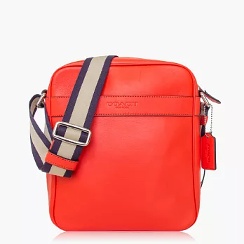 【COACH 男仕品味】皮革 / 側肩 / 斜肩 / 多功能包_橘色