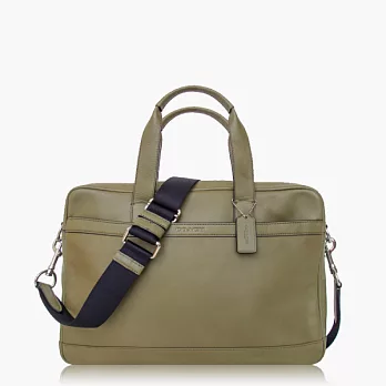 【COACH 男仕品味】皮革 / 側肩 / 斜肩 / 多功能包_墨綠