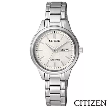 CITIZEN星辰 休閒時尚女仕機械腕錶-白 PD7140-58A