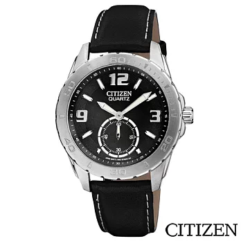 CITIZEN星辰 魅力小秒針都會時尚腕錶-黑 AO3010-05E