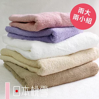 Toucher日本桃雪【飯店系列】浴巾x2毛巾x2,超值四件組-共8色-粉紅色
