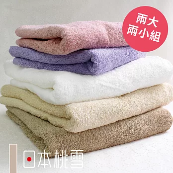 Toucher日本桃雪【飯店系列】浴巾x2毛巾x2,超值四件組-共8色-米色