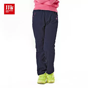 【JJLKIDS】愛心蝴蝶結口袋刷毛長褲(藏青)120藏青