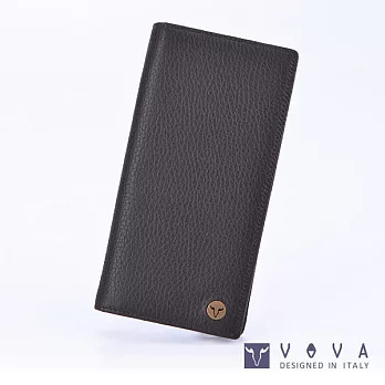 VOVA • 沃汎 - 當代系列 12卡透明窗拉鍊零錢袋厚型荔枝紋長夾- 咖啡色