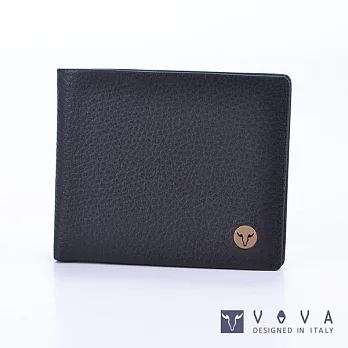 VOVA • 沃汎 - 當代系列5卡透明窗荔枝紋短夾- 黑色