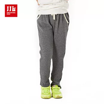 【JJLKIDS】緞帶點綴素面口袋運動棉褲(麻灰)120麻灰