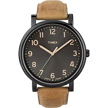 TIMEX 復刻系列經典工藝時尚腕錶-黑x咖啡