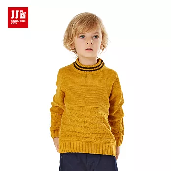 【JJLKIDS】簡約素面針織麻花造型毛衣(藤黃)105藤黃