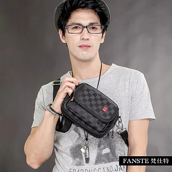 Fanste_梵仕特 歐格方巧 腰包側背包-9078黑色