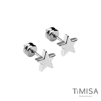 【TiMISA】迷你幸運星(兩色) 純鈦耳針一對原色