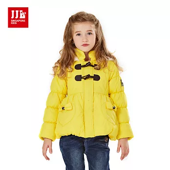 【JJLKIDS】牛角釦造型鋪棉外套(嫩黃)105嫩黃