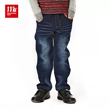 【JJLKIDS】美國風口袋條紋刷色牛仔褲120牛仔藍