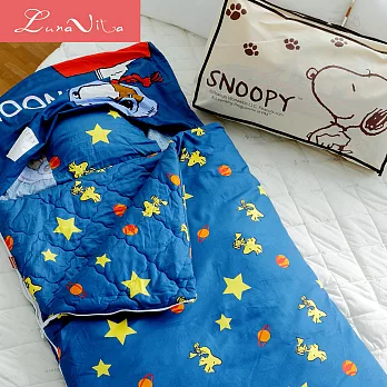 【Luna VitaX SNOOPY】史努比 100%純棉 舖棉兩用被睡袋-星空遨遊