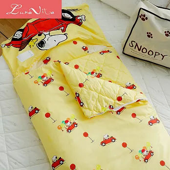 【Luna VitaX SNOOPY】史努比 100%純棉 舖棉兩用被睡袋-兜風趣