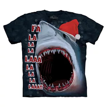 【摩達客】美國進口The Mountain 聖誕歡樂鯊魚口 純棉環保短袖T恤[現貨+預購]S大人