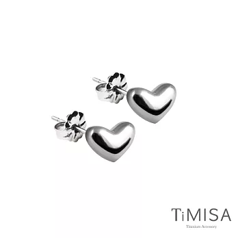 【TiMISA】鈦真心(雙色) 純鈦耳針一對原色