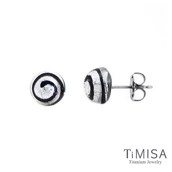 【TiMISA】轉轉繽紛 (五色) 琉璃純鈦耳環一對銀白