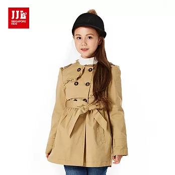 【JJLKIDS】韓版時尚荷邊風衣外套(卡其)120卡其