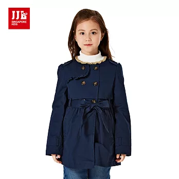 【JJLKIDS】韓版時尚荷邊風衣外套(藏青)120藏青