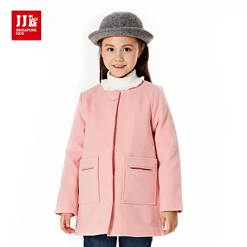 【JJLKIDS】專櫃嚴選單釦毛呢外套(粉紅)120粉紅