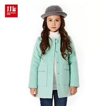 【JJLKIDS】專櫃嚴選單釦毛呢外套(水綠)120水綠