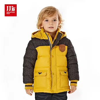 【JJLKIDS】個性配色百搭羽絨外套(藤黃)105藤黃