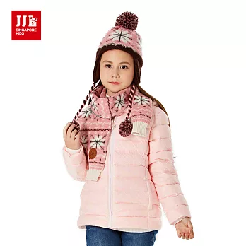 【JJLKIDS】甜心粉彩連帽羽絨外套(玫紅)120玫紅