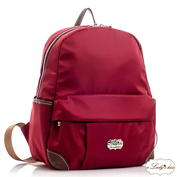 【a Lady’s真皮】超輕空氣感南瓜口袋後背包(經典酒紅)