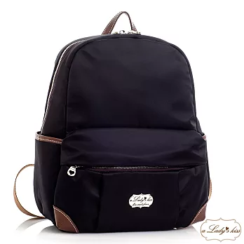 【a Lady’s真皮】超輕空氣感南瓜口袋後背包(高貴黑)