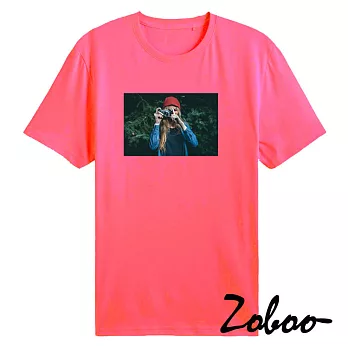 ZOOBO捕捉瞬間攝像女孩純棉短袖T恤(ZB005)XS玫紅色