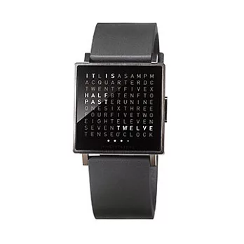 QLOCKTWO Watch-冷冽黑 DLC精鋼腕錶 - 橡膠錶帶