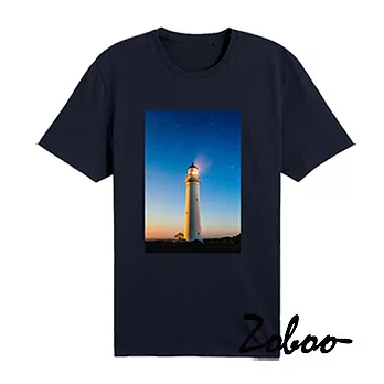 ZOBOO晨曦燈塔純棉短袖T恤(ZB004)XS丈青色