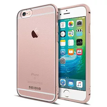 SEIDIO TETRA™ 極簡透明背蓋金屬保護框 for iPhone 6 Plus / 6s Plus玫瑰金