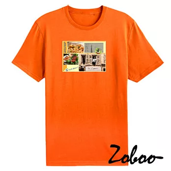 ZOOBO美食歐遊純棉短袖T恤(ZB015)XS橘色