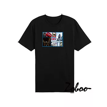 ZOBOO英格蘭街景純棉短袖T恤(ZB019)XS黑色