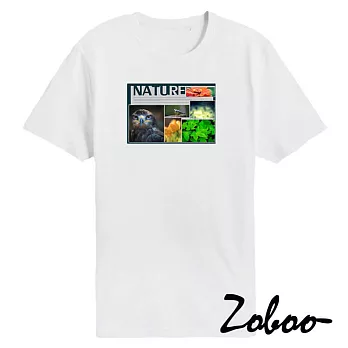 ZOOBO大自然的一瞬間純棉短袖T恤(ZB020)　XS白色