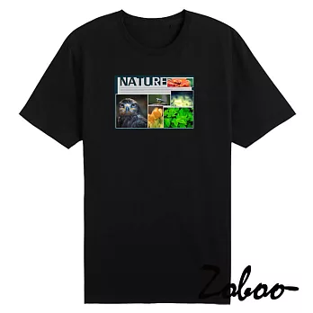 ZOOBO大自然的一瞬間純棉短袖T恤(ZB020)　XS黑色