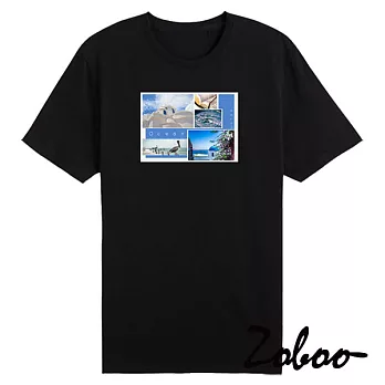 ZOBOO地中海一景純棉短袖T恤(ZB021)XS黑色