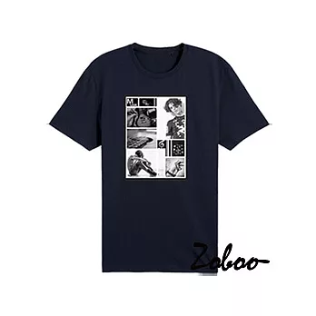 ZOOBO黑白樂聲共鳴純棉短袖T恤(ZB022)XS丈青色