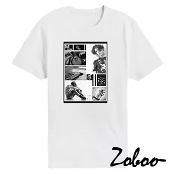 ZOOBO黑白樂聲共鳴純棉短袖T恤(ZB022)XS白色
