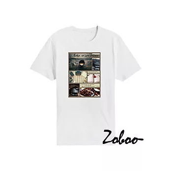 ZOOBO旅遊的記憶純棉短袖T恤(ZB025)XS白色