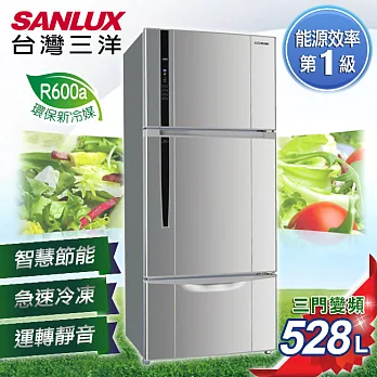 【SANLUX台灣三洋】528L三門直流變頻冰箱／SR-B528CV